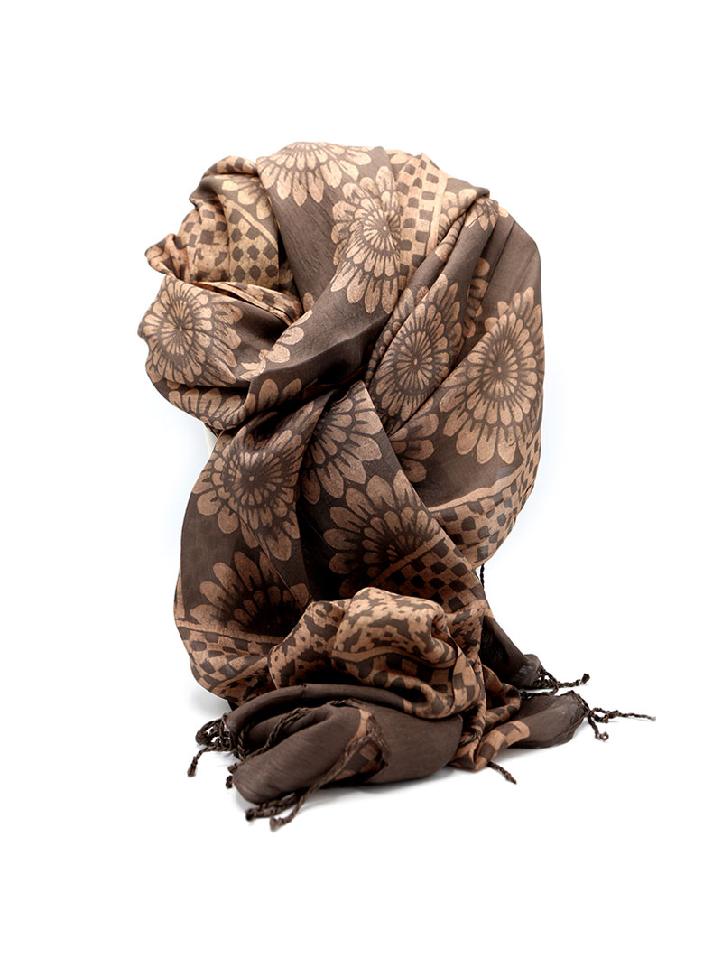 Silk - Double Dye - Maroon with Tassels