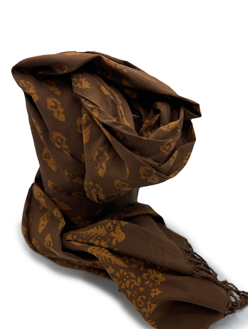 Cotton - Dye-Brown, Orange with Tassels