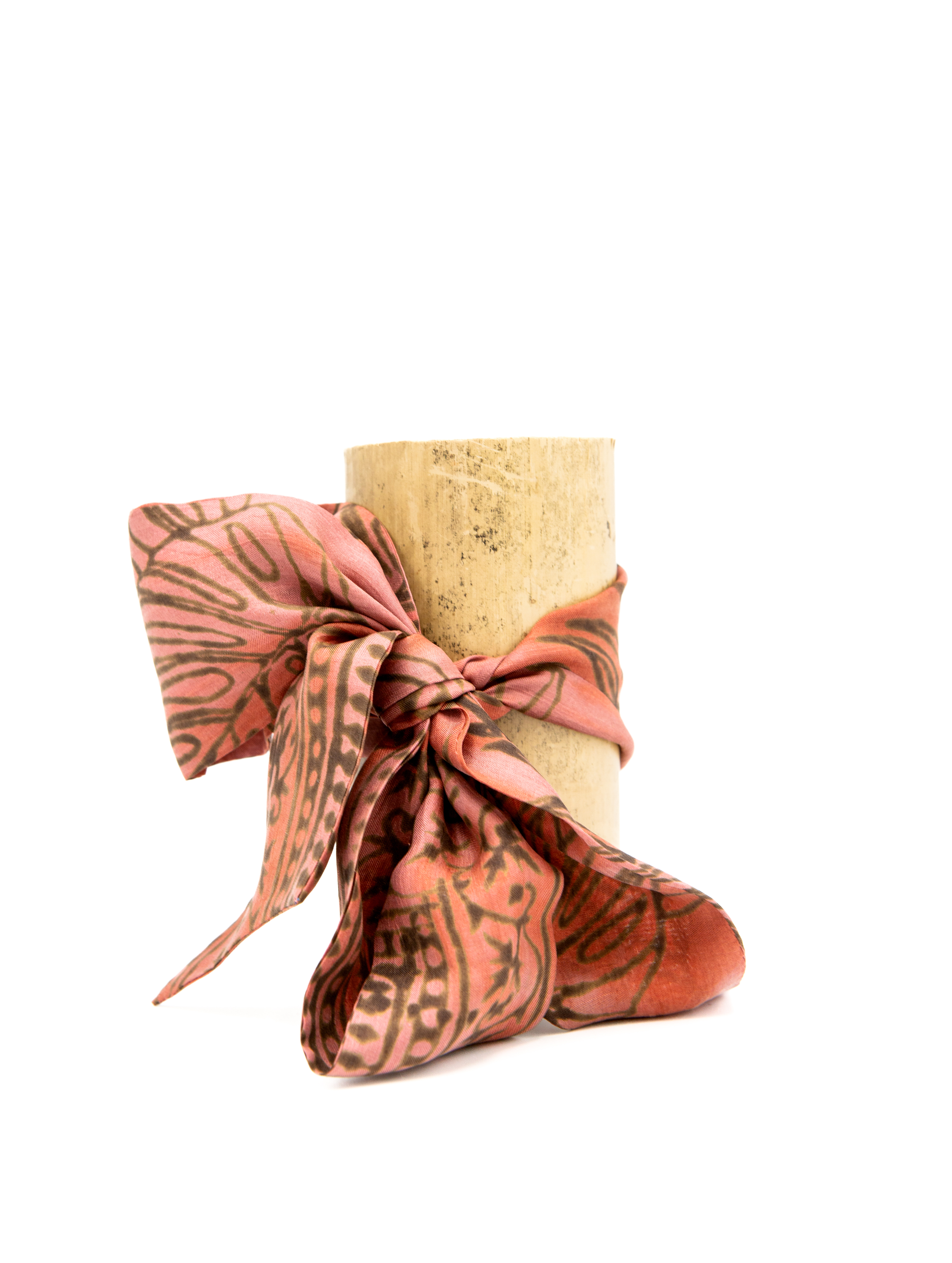 Silk Wrist Band - block print - manjit orange