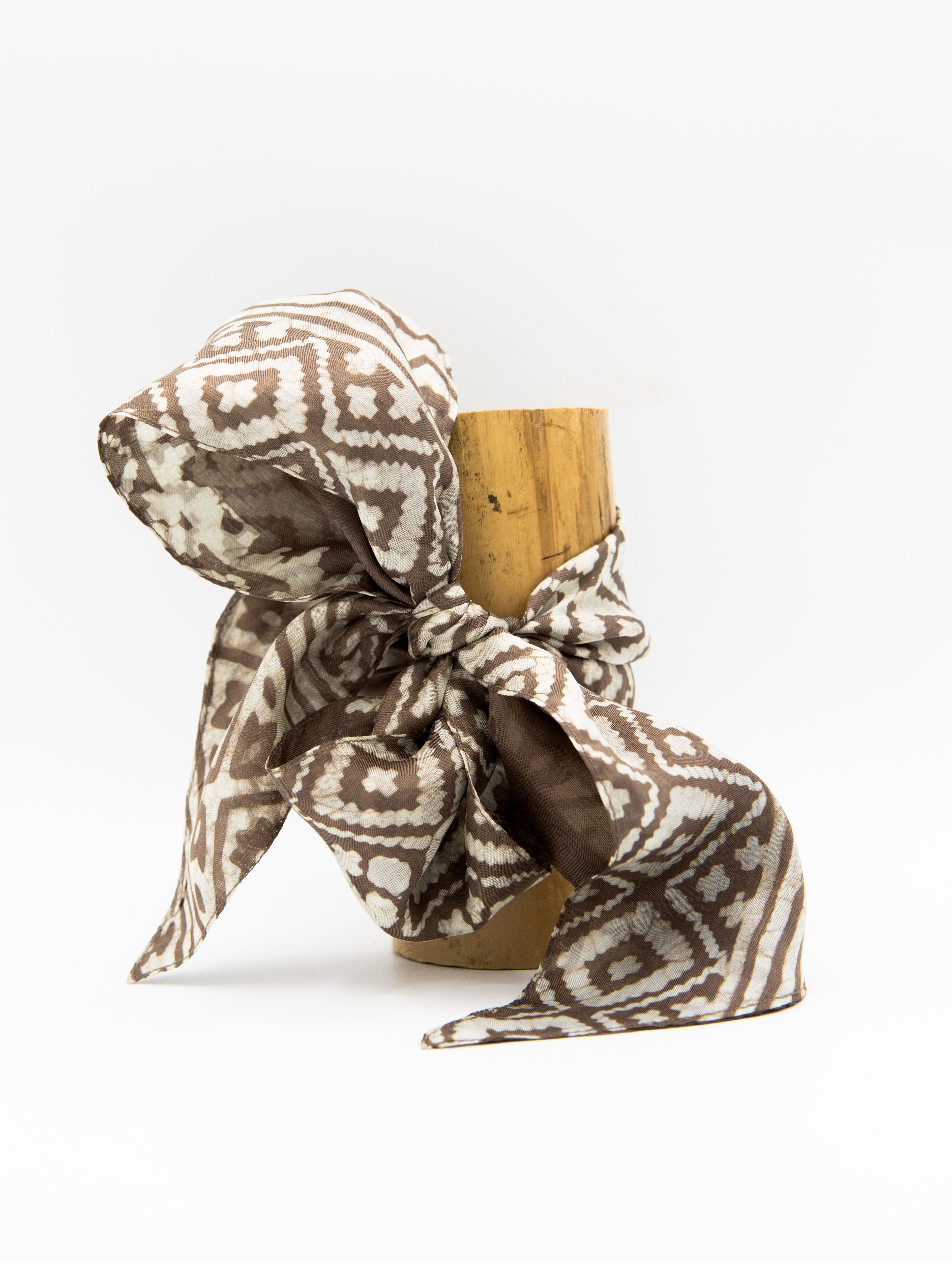 Silk Wrist Band - block print - beige